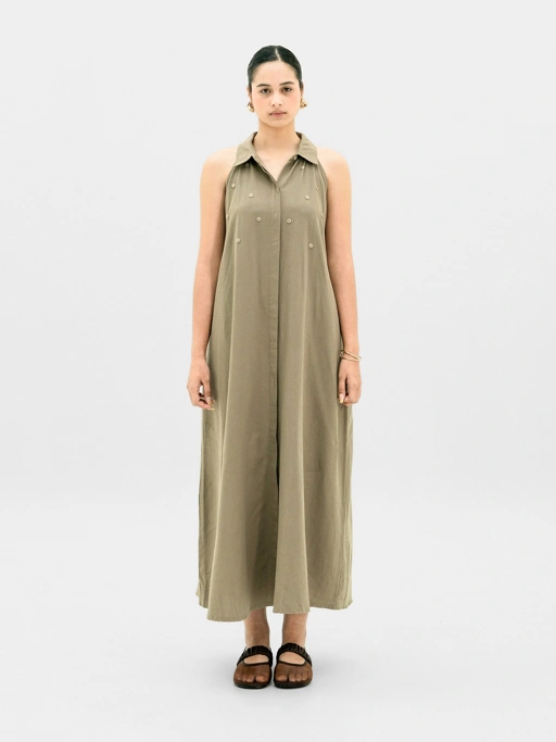 Spread Button Dress