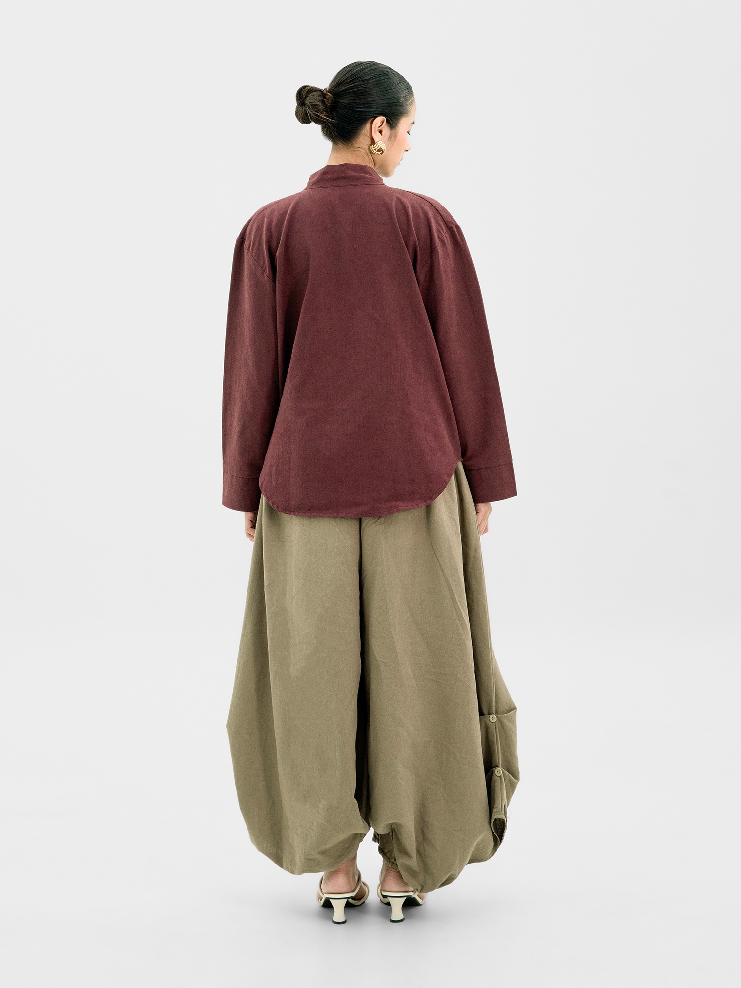 Drapery Collar Blouse (Long Sleeve)