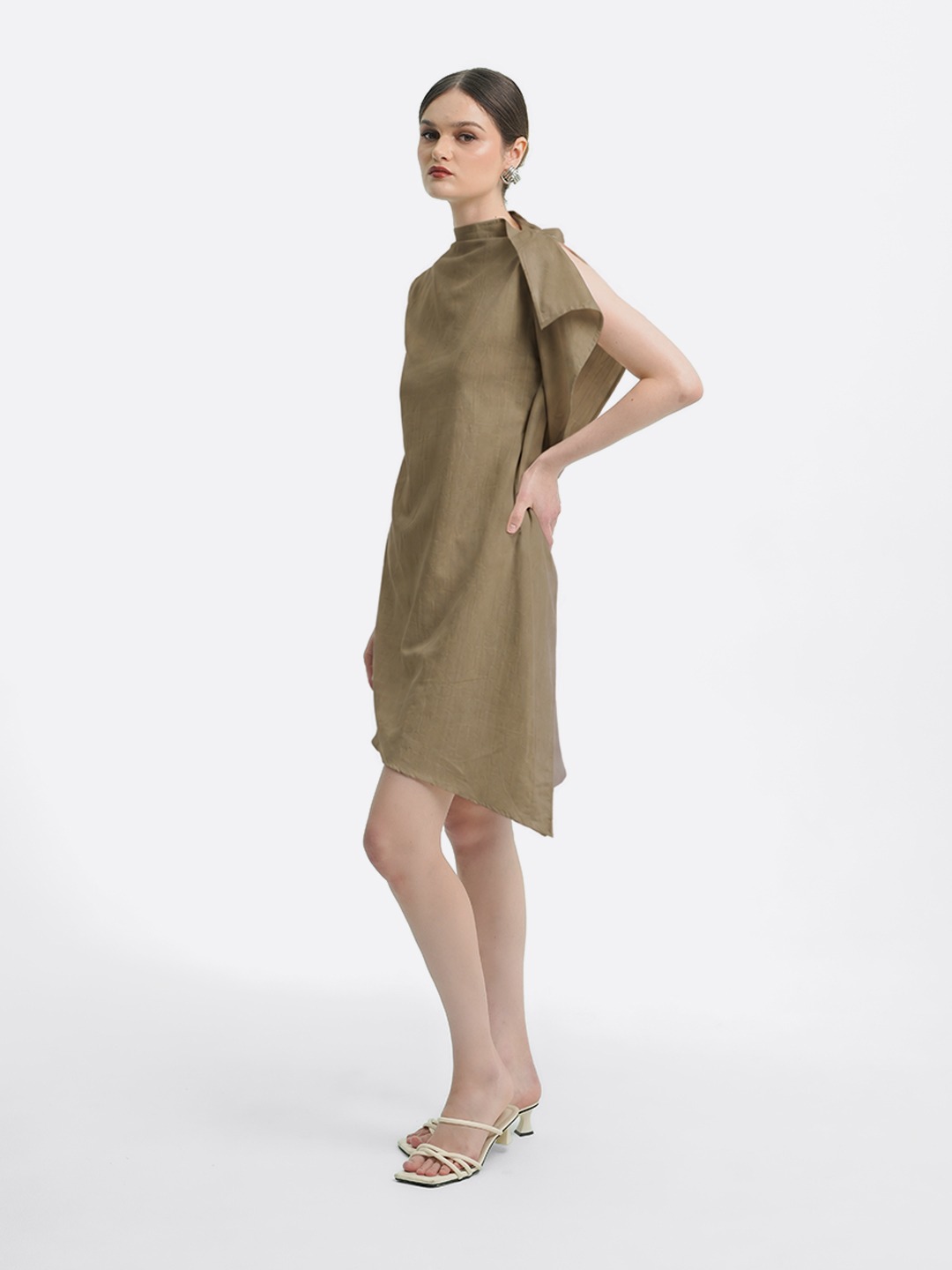Asymmetric Shoulder Dress