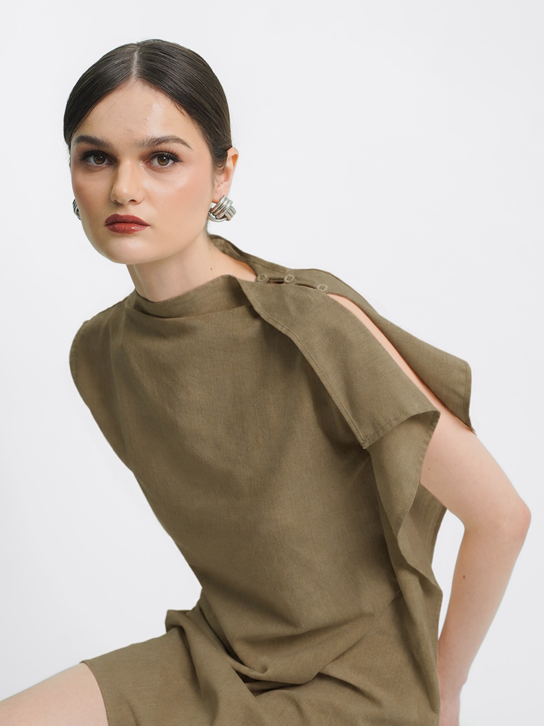 Asymmetric Shoulder Dress