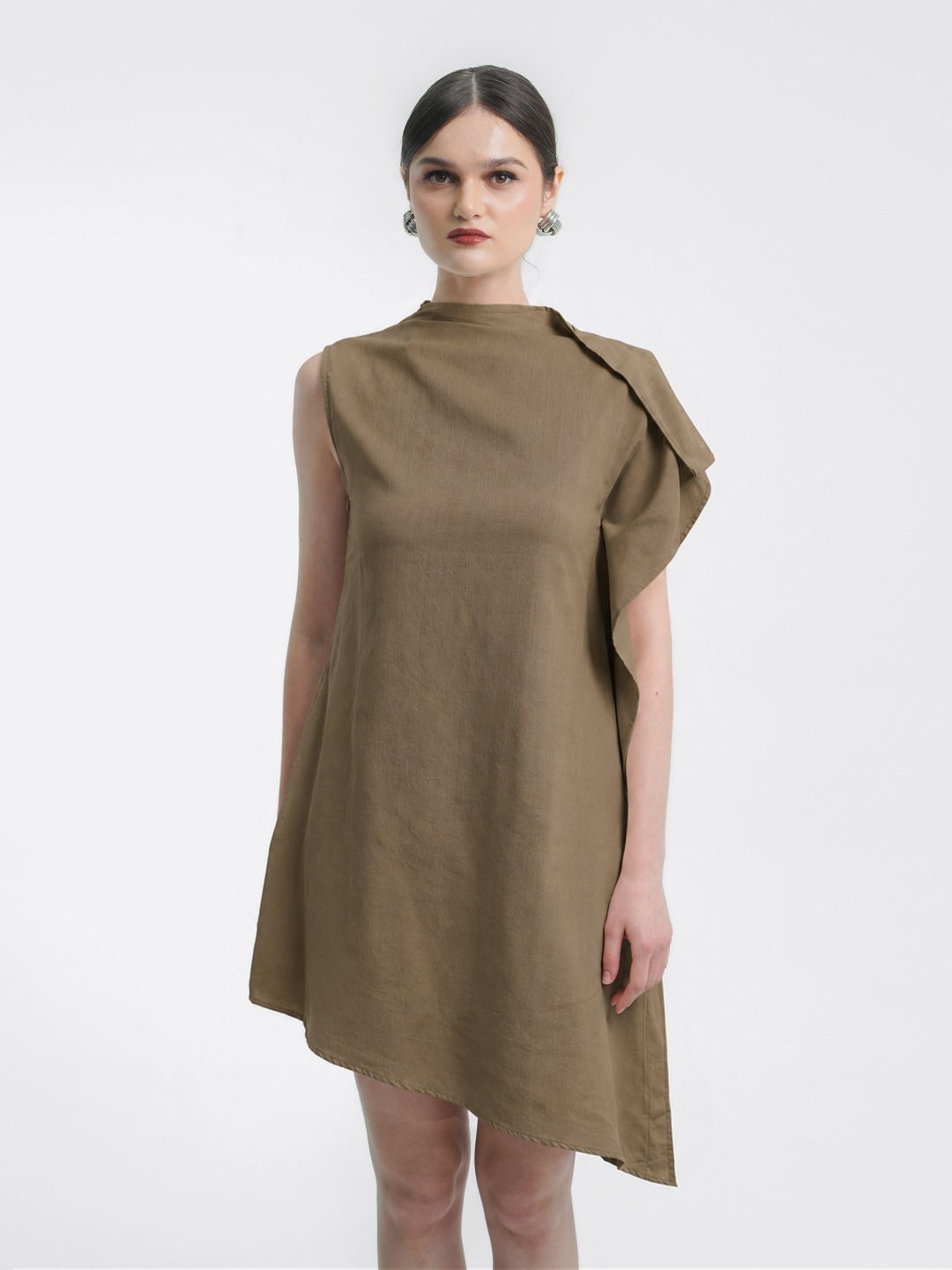 Asymmetric Shoulder Dress
