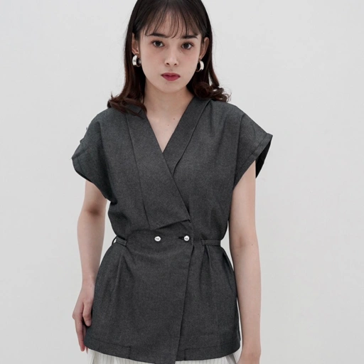 Image of Classic Button Denim Vest | Shopinkae | SIK |