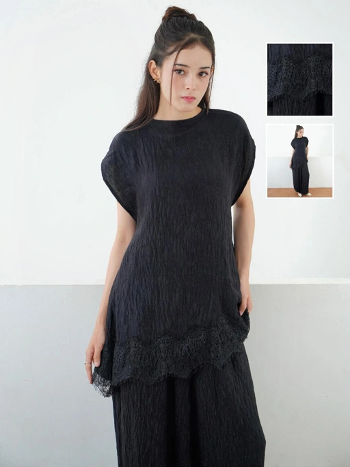 Image of Wrinkle Lace Tanktop I Shopinkae I Inner Wanita I Lace Top I Inner Renda