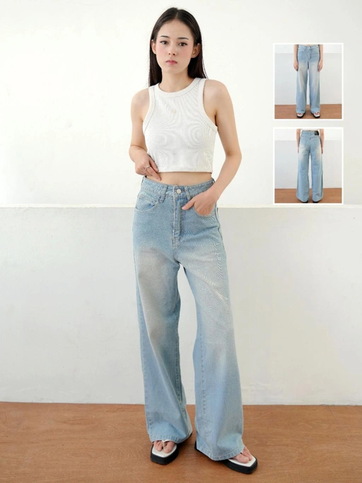 Image of Straight Jeans I Shopinkae I Denim Pants I Celana Jeans Wanita