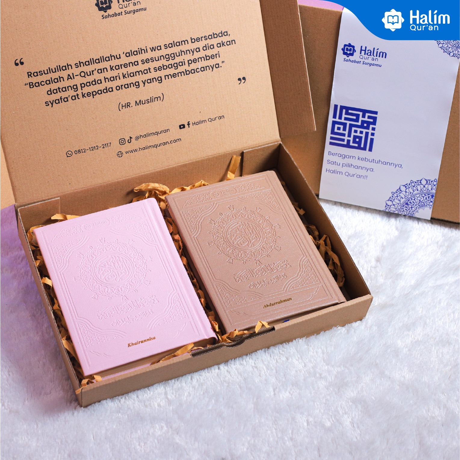 Bundling Mushaf Al Quran Madinah Huzaifi A5 2 pcs Box Exclusive Free Custom Nama
