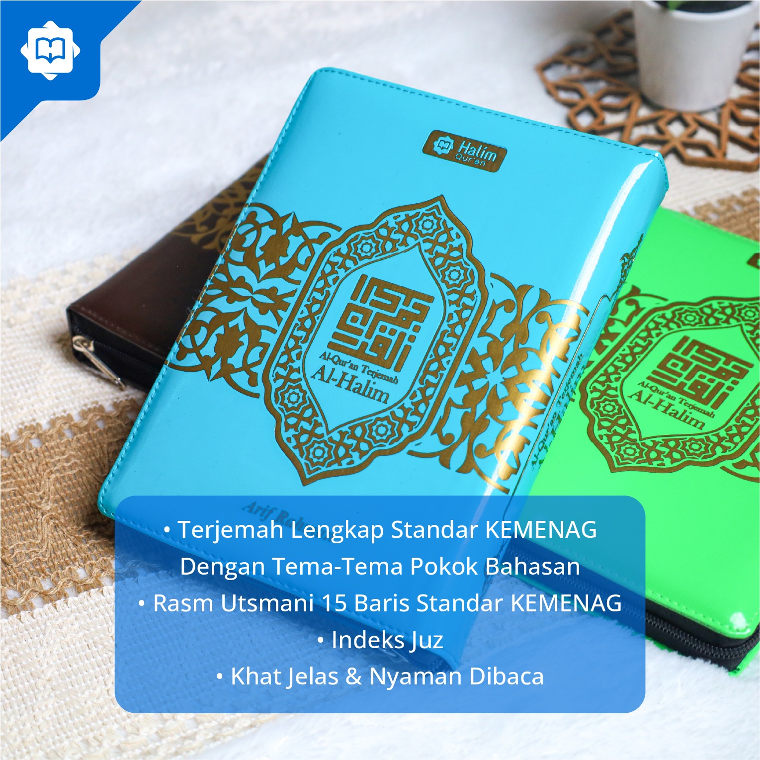 Al Quran Terjemah Al Halim New Fancy A5 Resleting
