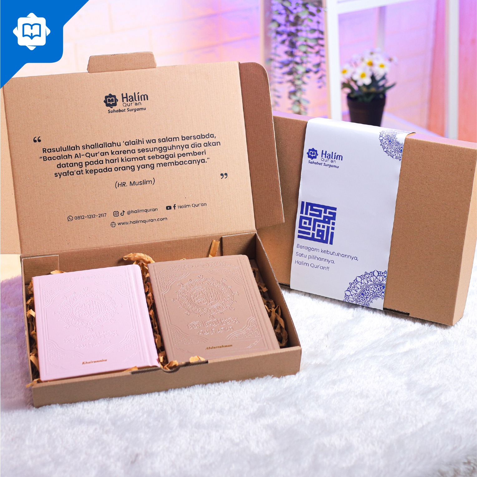 Bundling Mushaf Al Quran Madinah Huzaifi A5 2 pcs Box Exclusive Free Custom Nama
