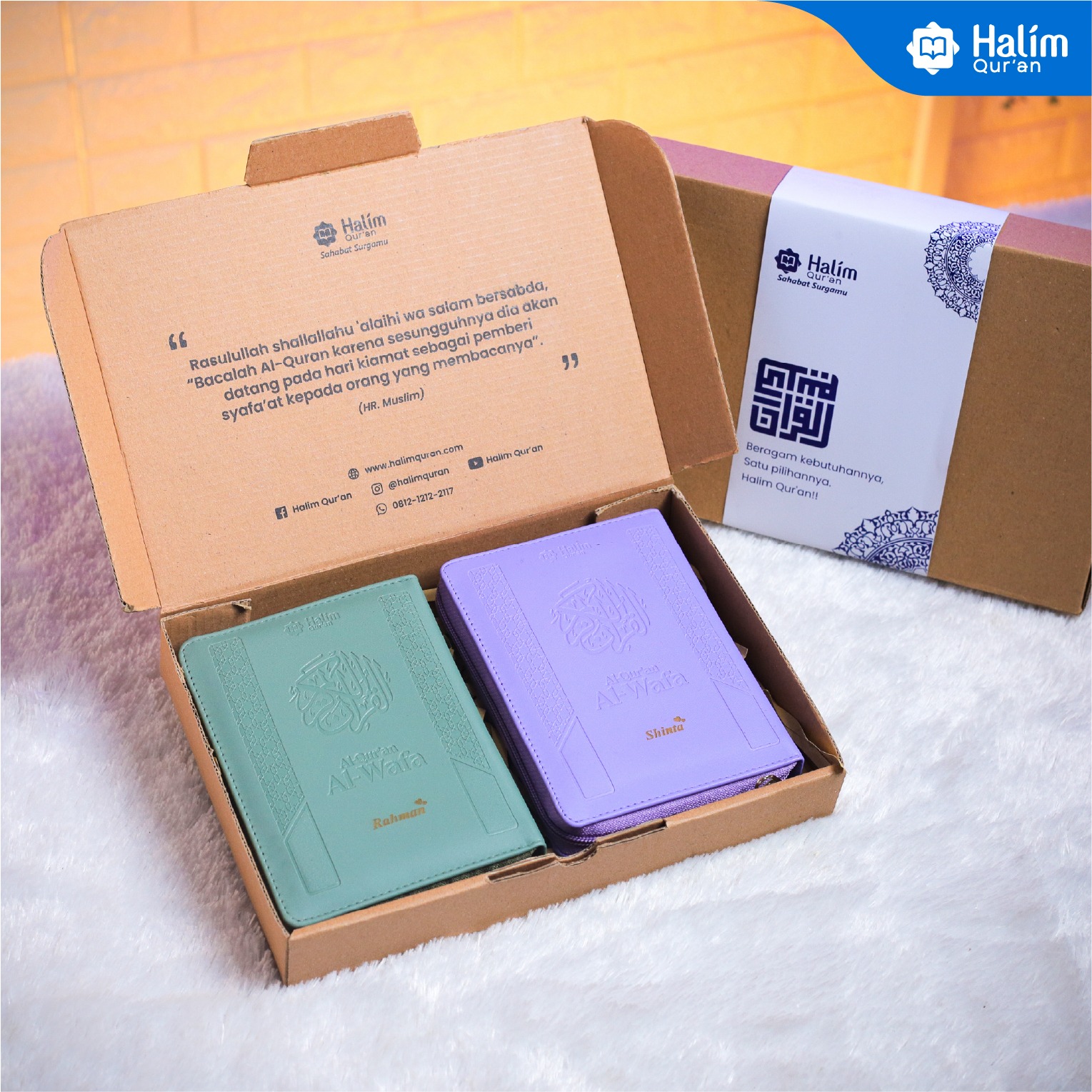 Bundling Mushaf Al Quran Al Wafa A6 Pocket 2 pcs Box Exclusive Free Custom Nama