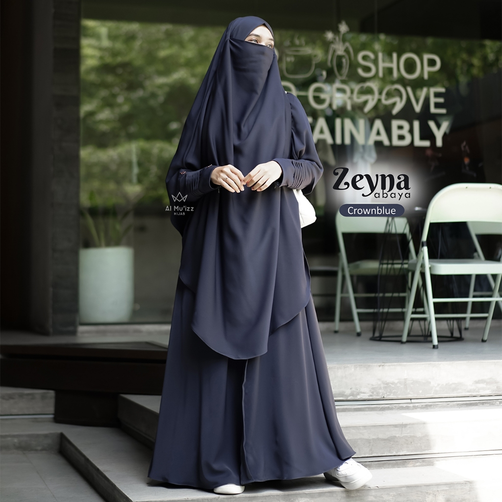 Hijab Almuizz - Zeyna Abaya Lengan Lipit tanpa Potongan ketiak (Abaya Only)
