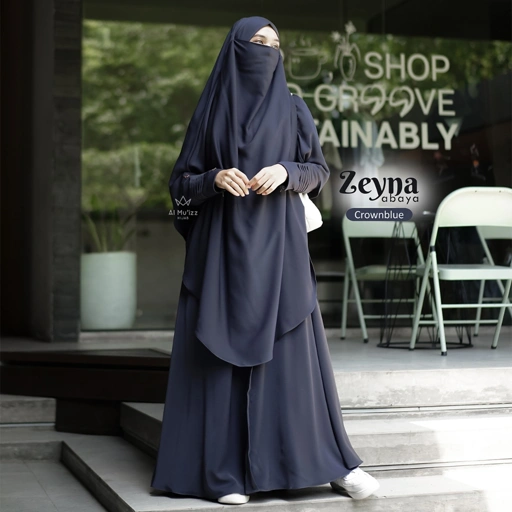 Image of Hijab Almuizz - Zeyna Abaya Lengan Lipit tanpa Potongan ketiak (Abaya Only)