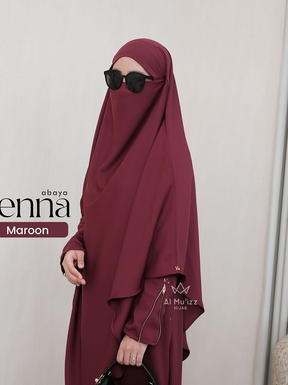 Hijab Almuizz - Jenna French Khimar Jumbo Hijab Instan Free Cadar