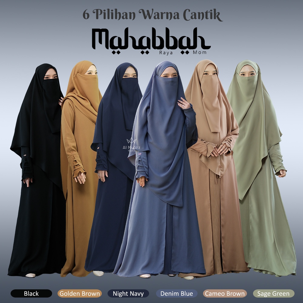 Hijab Almuizz - Mahabbah Mom Abaya Dress Gamis Polos Syari Outfit Umroh Haji (ABAYA ONLY)