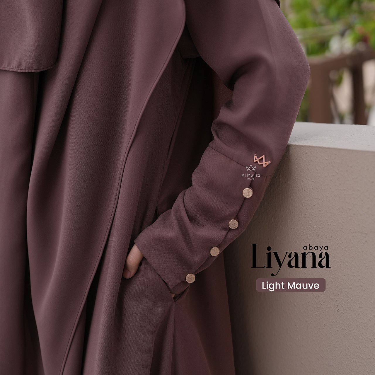Hijab Almuizz - Liyana Abaya Gamis Dress Lengan tangan Kancing Busui Umroh Haji (Abaya Only)
