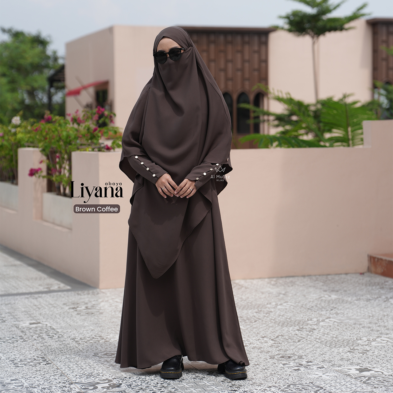 Hijab Almuizz - Liyana Abaya Gamis Dress Lengan tangan Kancing Busui Umroh Haji (Abaya Only)