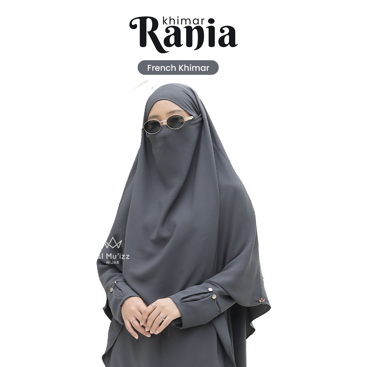 Hijab Almuizz - (FK ONLY) Rania French Khimar Jilbab Cadar Syari Jumbo Anti UV UPF50 ++