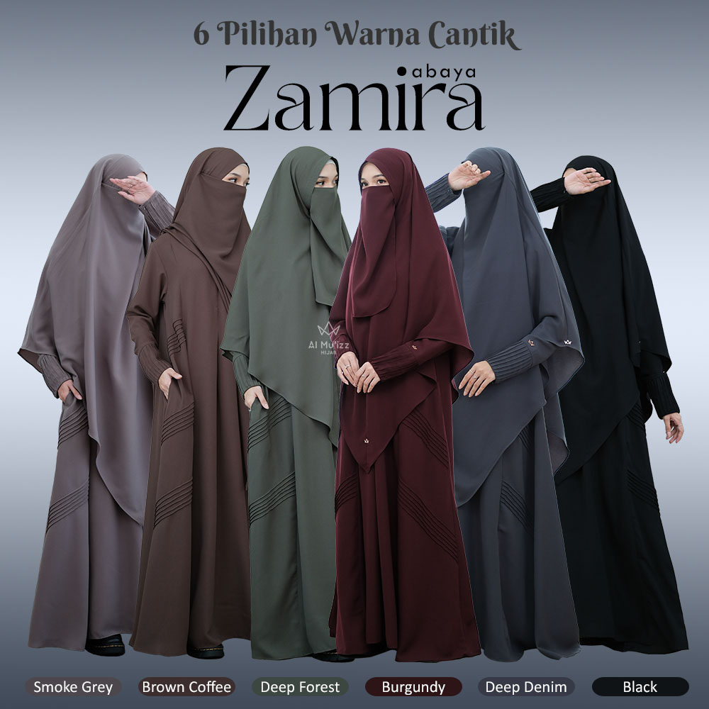 Hijab Almuizz - Zamira Abaya Dress Gamis Lebaran Outfit Umroh Haji (Abaya Only)