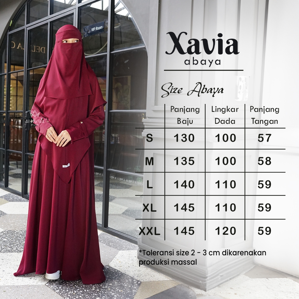 Hijab Almuizz - Xavia Abaya Dress Gamis Polos Syari Outfit Umroh Haji (ABAYA ONLY)