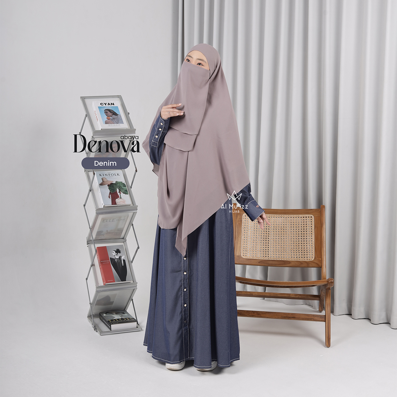 Hijab Almuizz - Denova Abaya Dress Gamis Elegan (Abaya Only)