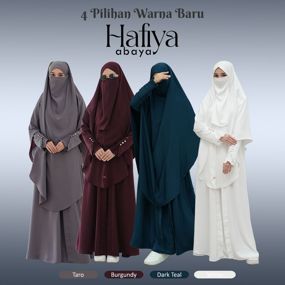 Hijab Almuizz - Hafiya Abaya Dress Gamis 2 in 1 Outfit Umroh Haji Lengan Plisket (Abaya Only)