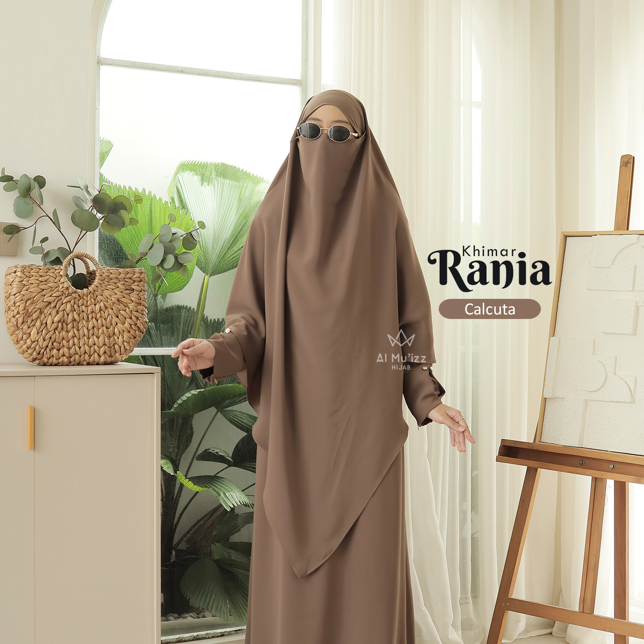 Hijab Almuizz - (FK ONLY) Rania French Khimar Jilbab Cadar Syari Jumbo Anti UV UPF50 ++