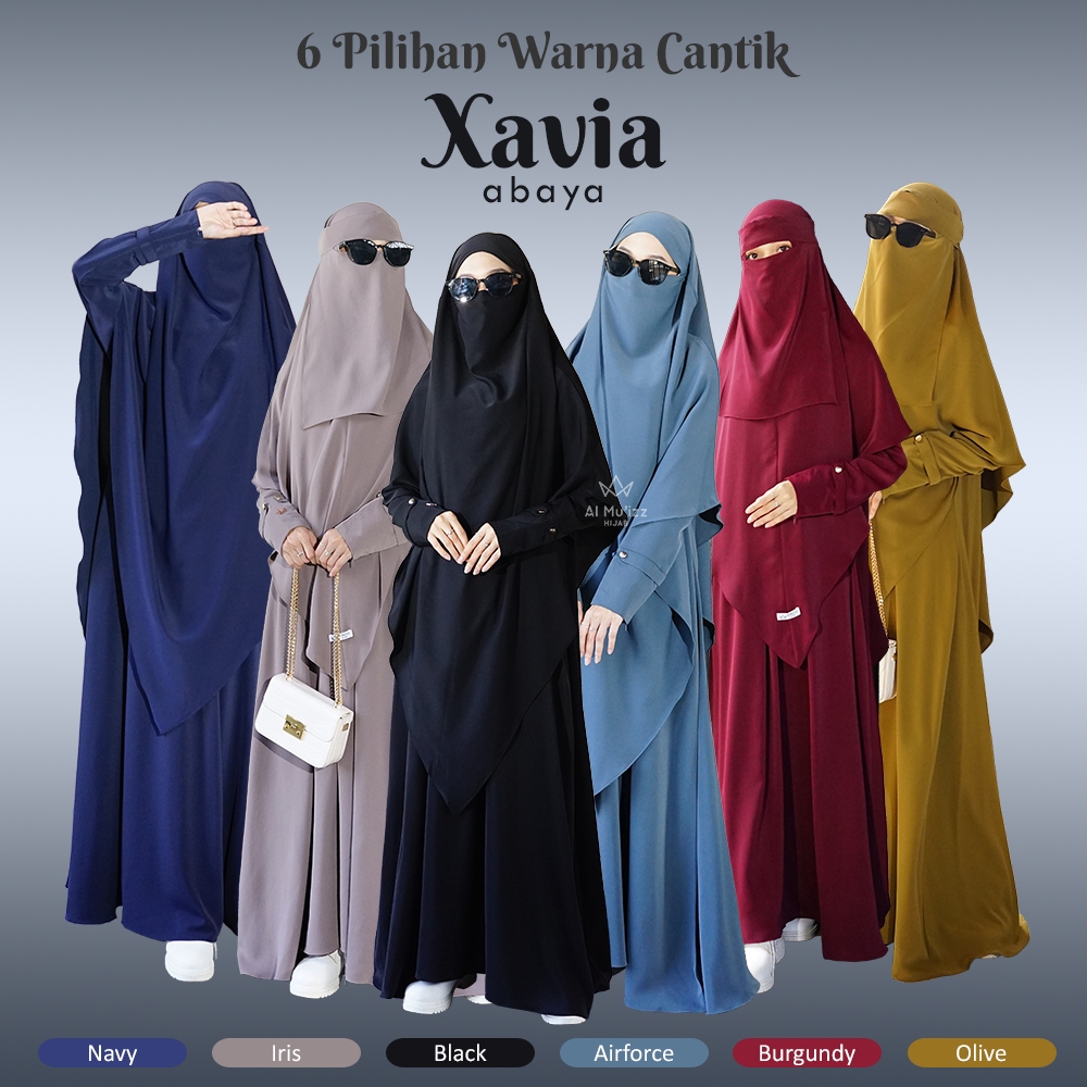 Hijab Almuizz - Xavia Abaya Dress Gamis Polos Syari Outfit Umroh Haji (ABAYA ONLY)
