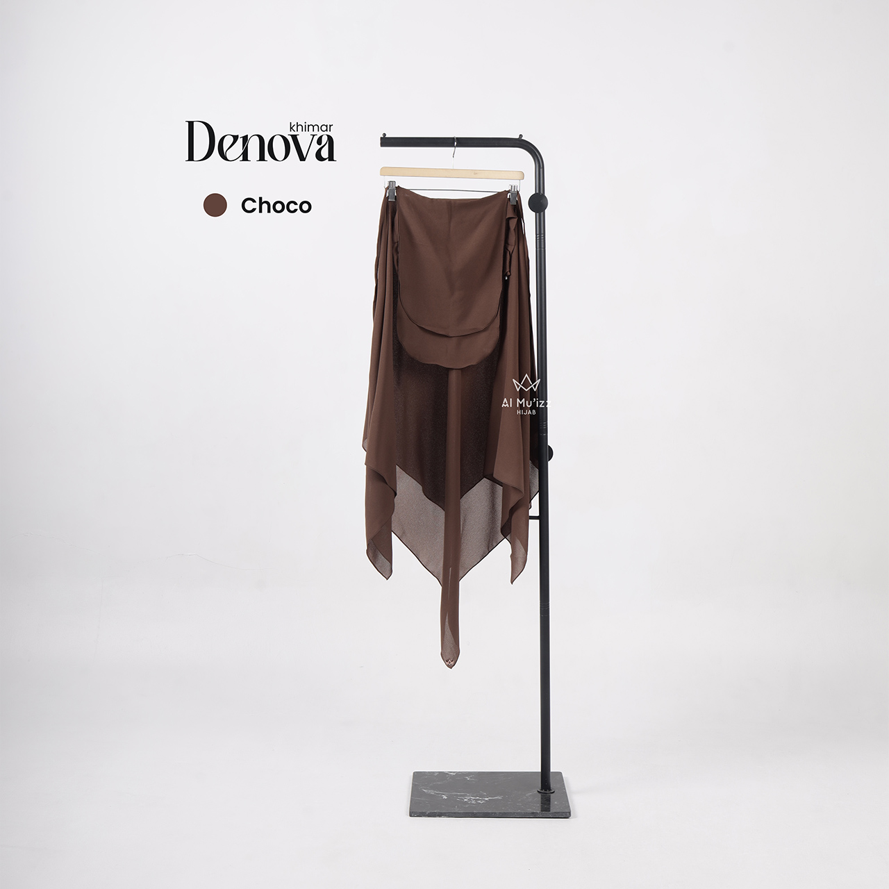 Hijab Almuizz - Denova French Square Khimar Bandana Semi instan Syar'i Chiffon Airtech