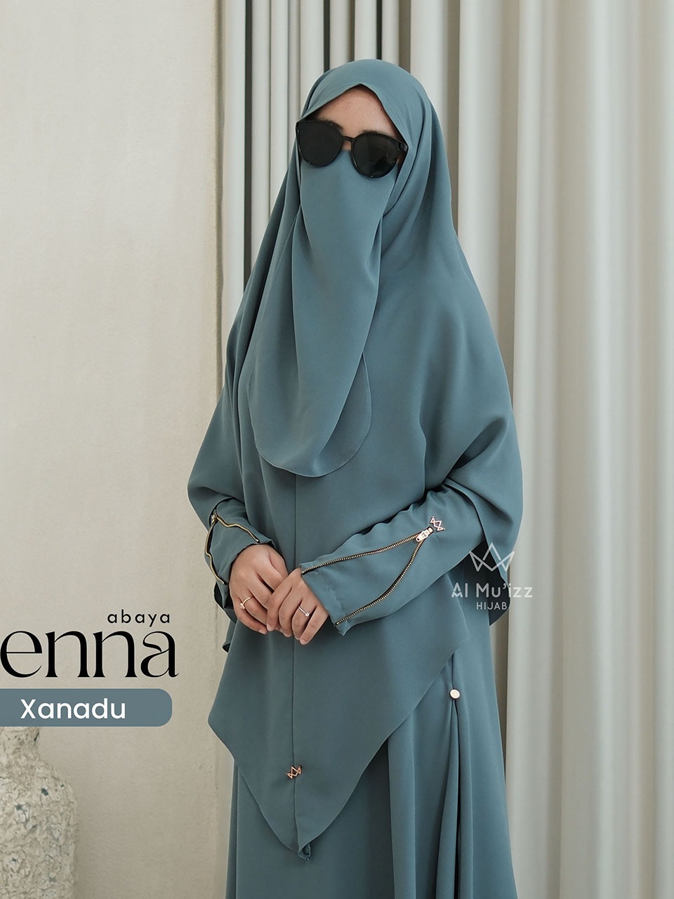 Hijab Almuizz - Jenna French Khimar Jumbo Hijab Instan Free Cadar