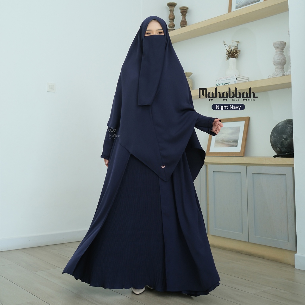 Hijab Almuizz - Mahabbah Mom Abaya Dress Gamis Polos Syari Outfit Umroh Haji (ABAYA ONLY)
