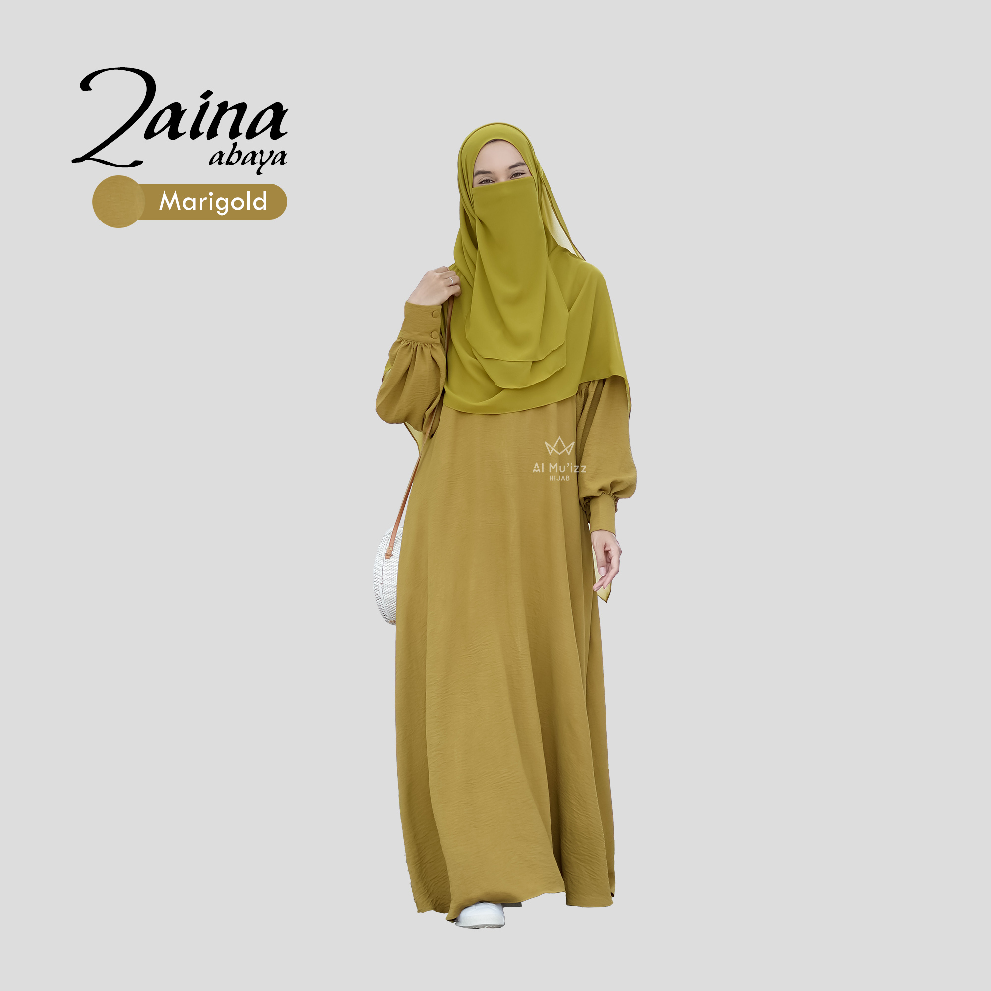 Hijab Almuizz - Zaina Abaya Basic Batwing Crinkle Polos Muslimah (Abaya Only)