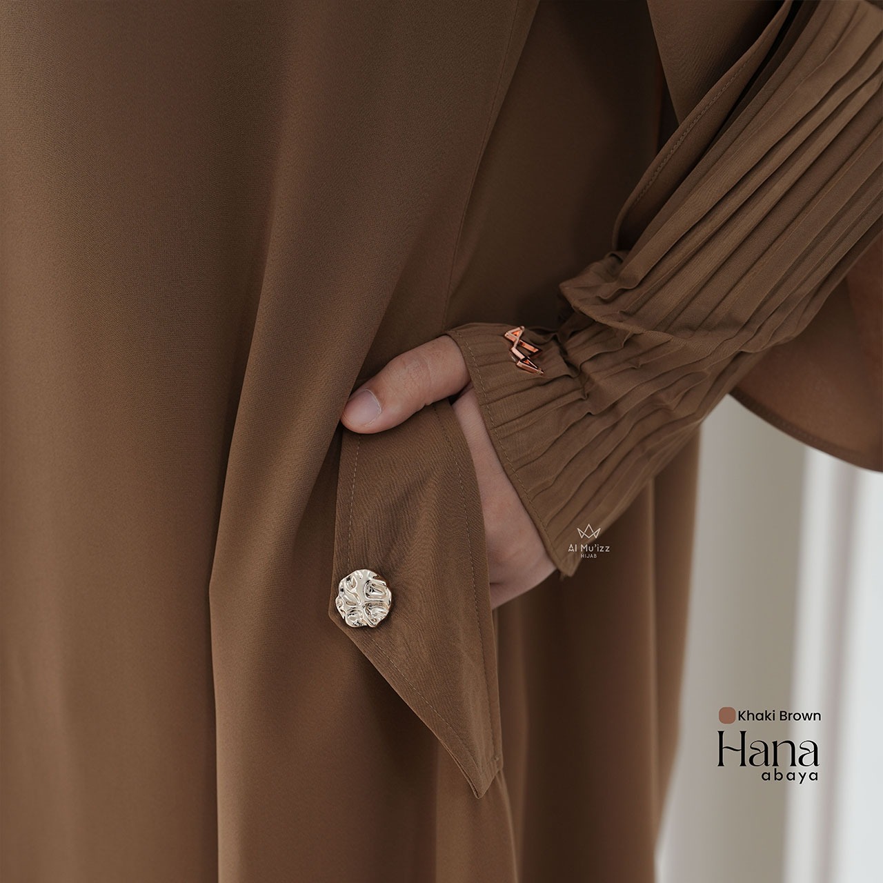 Hijab Almuizz - Hana Abaya Dress Gamis lengan Plisket Lebaran 2026 (Abaya Only)