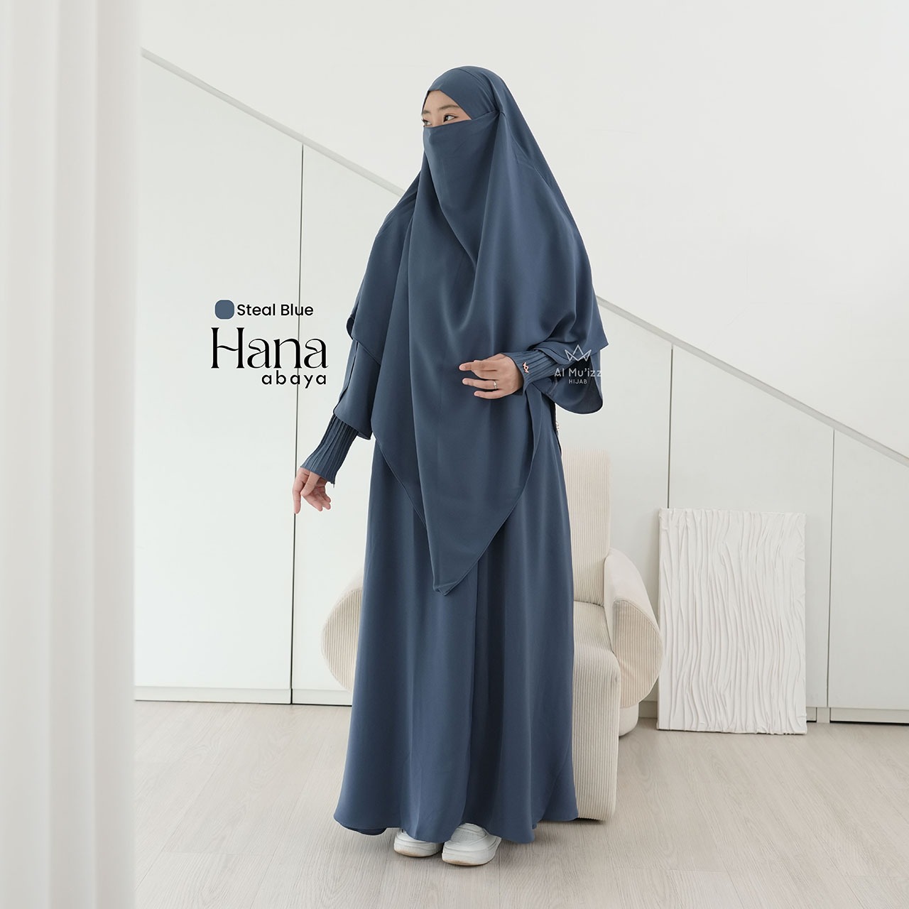 Hijab Almuizz - Hana Abaya Dress Gamis lengan Plisket Lebaran 2026 (Abaya Only)