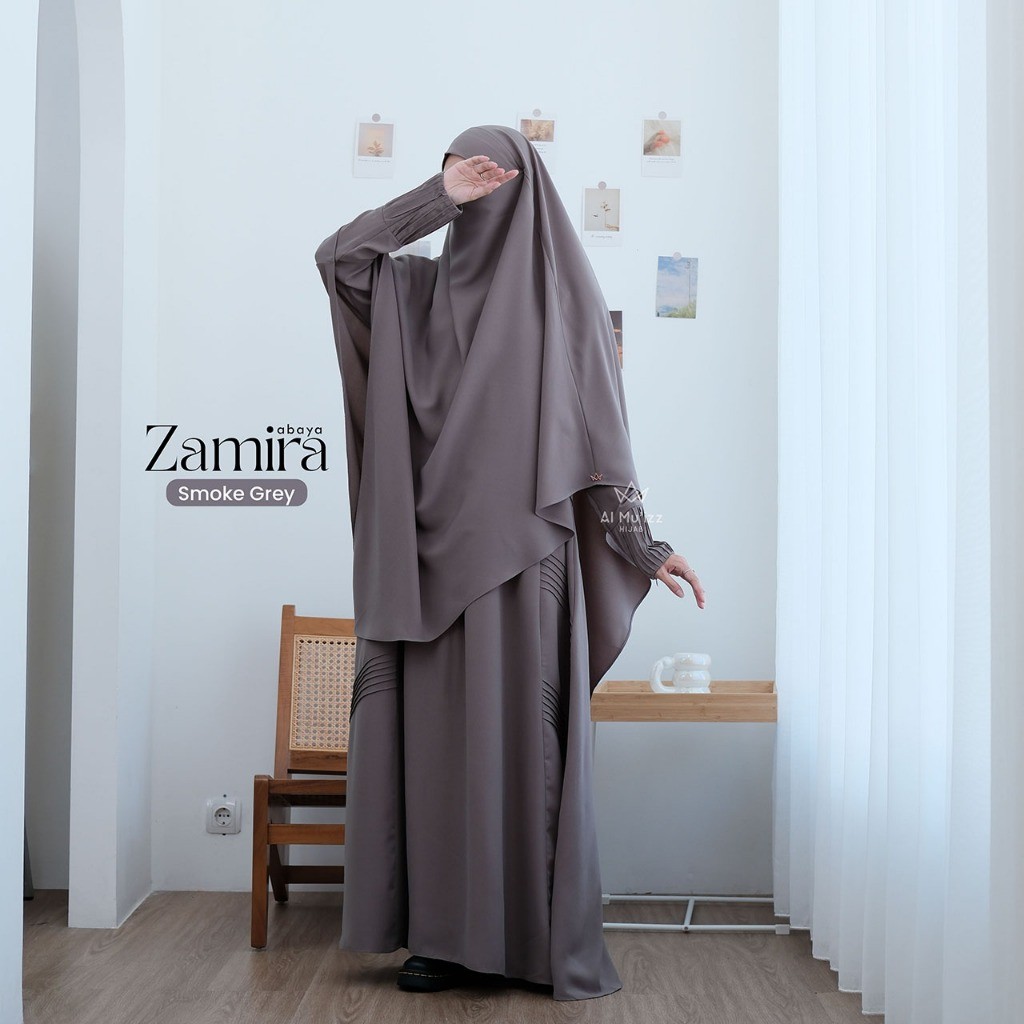 Hijab Almuizz - Zamira Abaya Dress Gamis Lebaran Outfit Umroh Haji (Abaya Only)