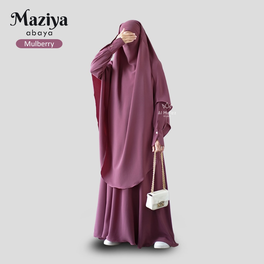 Hijab Almuizz - Maziya Abaya  Dress Gamis Polos Syari Outfit Umroh Haji (ABAYA ONLY)