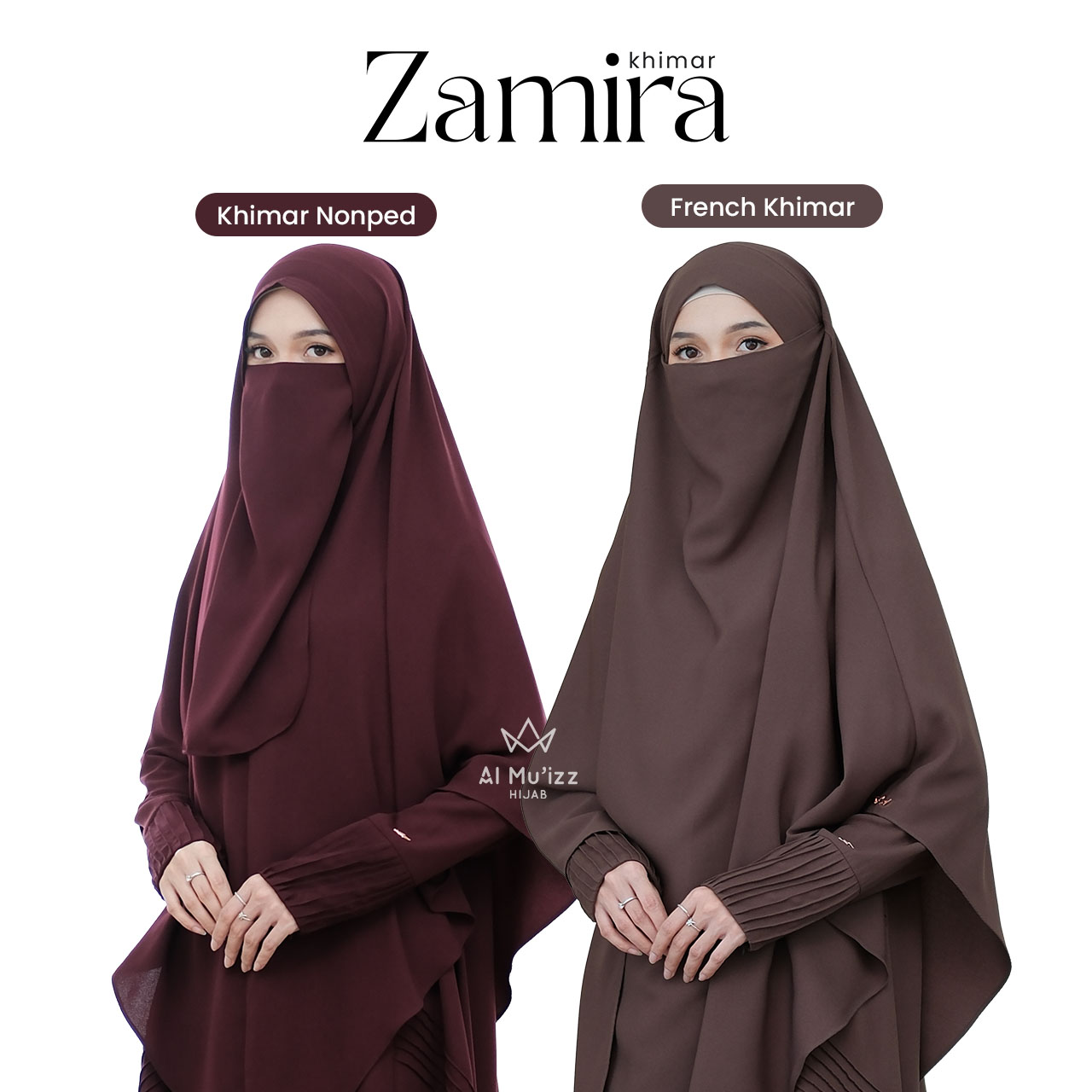 Hijab Almuizz - Zamira French Khimar Nonped Hijab Instan Syari