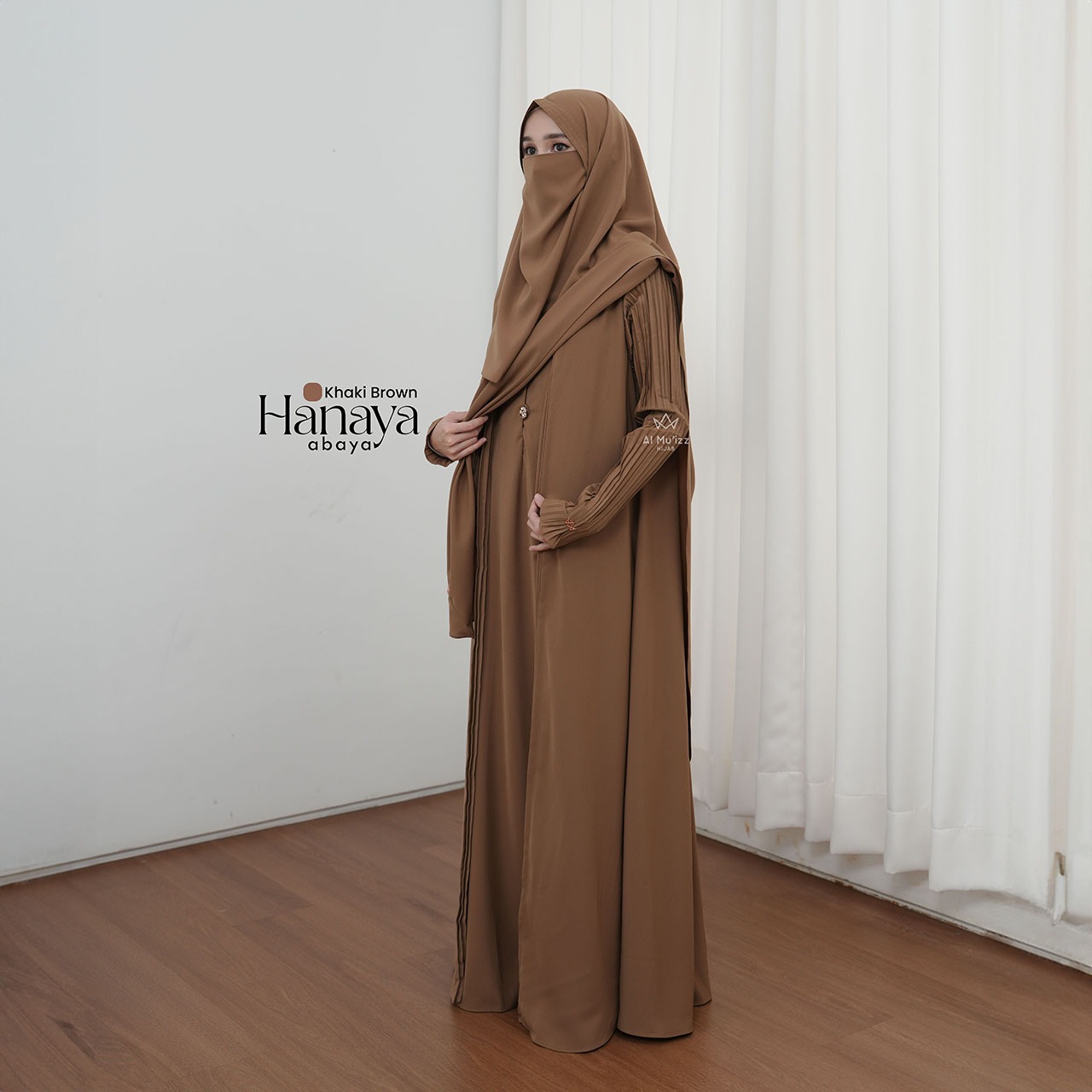 Hijab Almuizz - Hanaya Abaya Dress Gamis 2 in 1 lengan Plisket Lebaran 2026 (Abaya Only)