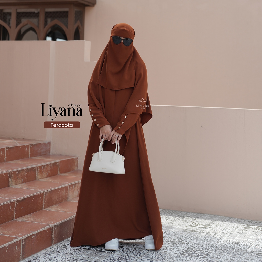 Hijab Almuizz - Liyana Abaya Gamis Dress Lengan tangan Kancing Busui Umroh Haji (Abaya Only)