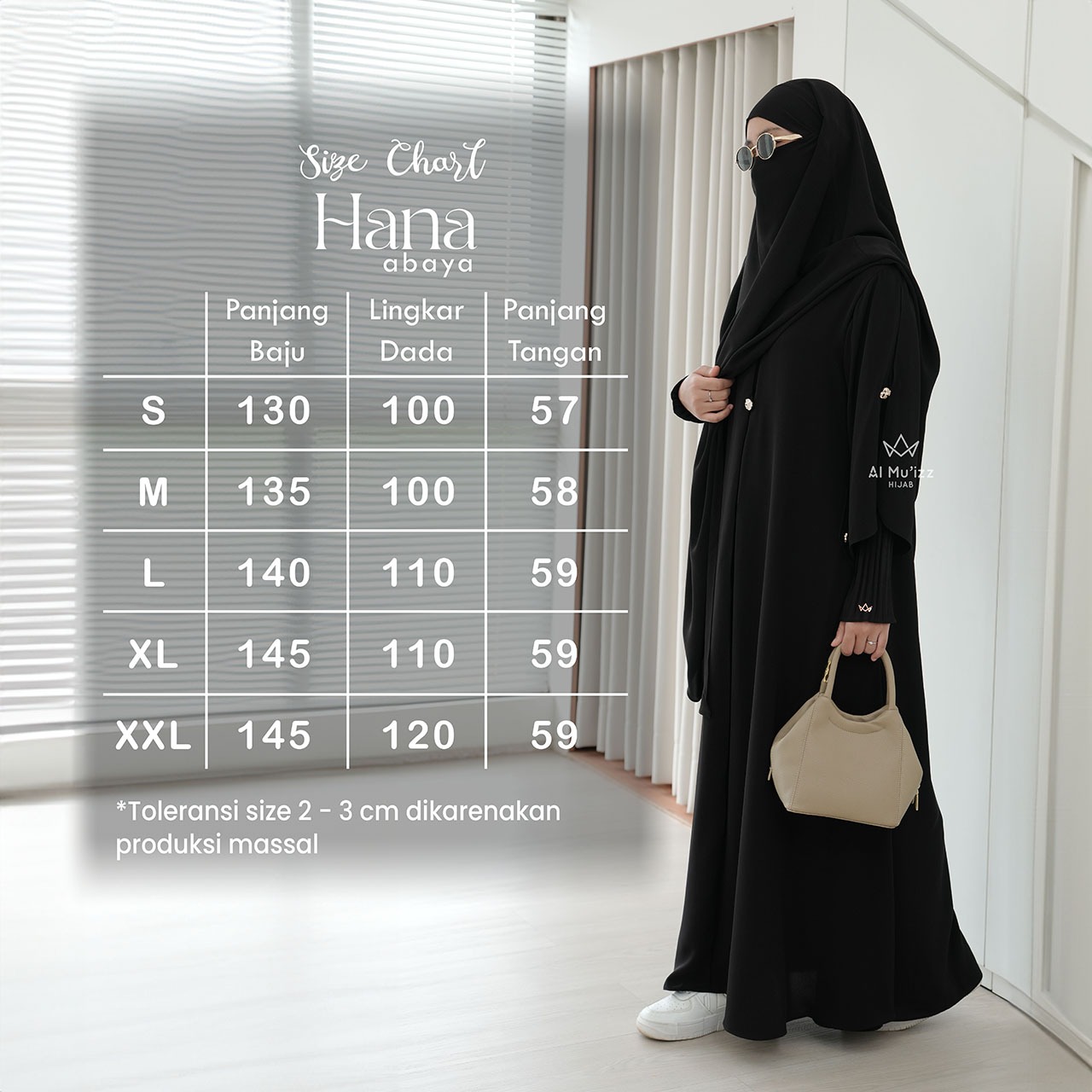 Hijab Almuizz - Hana Abaya Dress Gamis lengan Plisket Lebaran 2026 (Abaya Only)