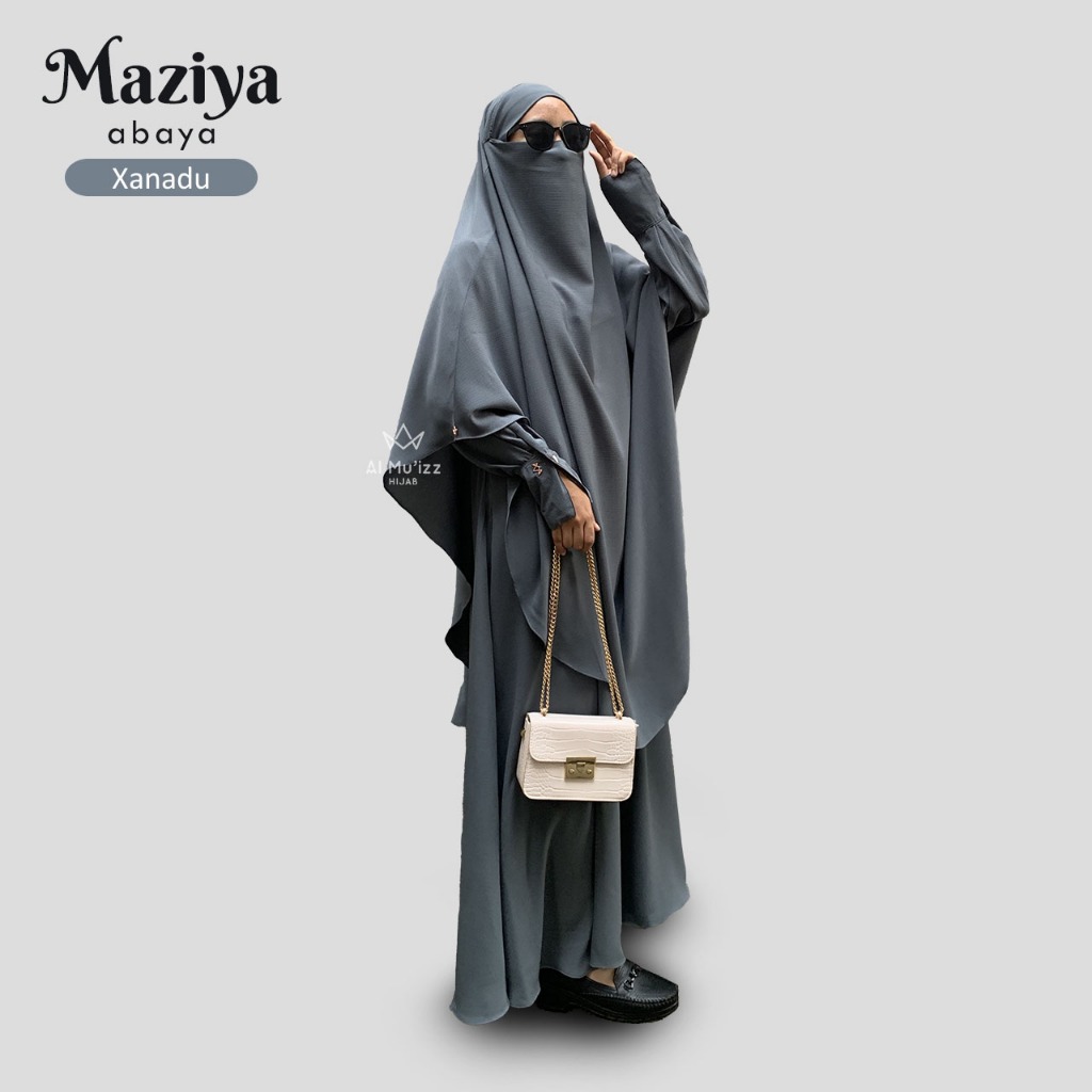 Hijab Almuizz - Maziya Abaya  Dress Gamis Polos Syari Outfit Umroh Haji (ABAYA ONLY)