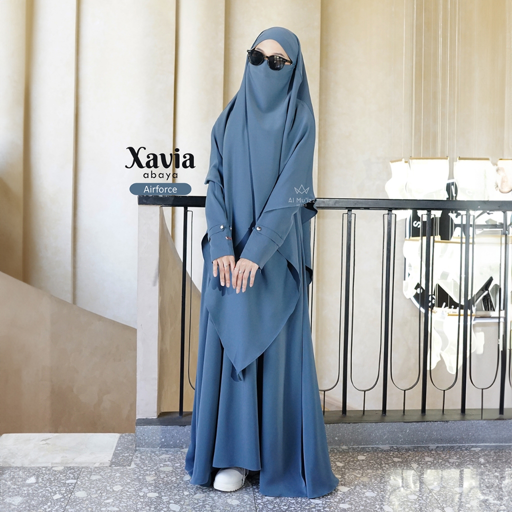 Hijab Almuizz - Xavia Abaya Dress Gamis Polos Syari Outfit Umroh Haji (ABAYA ONLY)