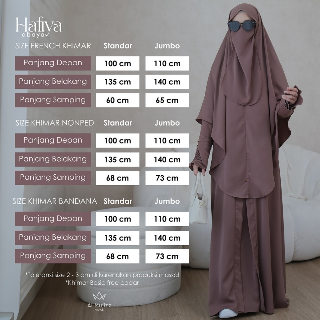 Hijab Almuizz - Hafiya Khimar Bandana French Khimar Non Ped Free Cadar Tali