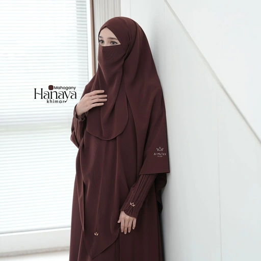 Image of Hijab Almuizz - Hana & Hanaya Khimar Bandana French Khimar Non Ped Free Cadar Tali