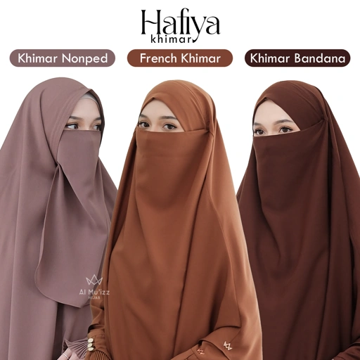 Image of Hijab Almuizz - Hafiya Khimar Bandana French Khimar Non Ped Free Cadar Tali