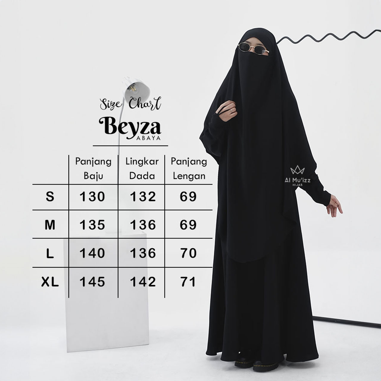 Hijab Almuizz - Beyza Abaya Dress Gamis Kaftan Batwing Polos Syari Outfit Umroh Haji (ABAYA ONLY)