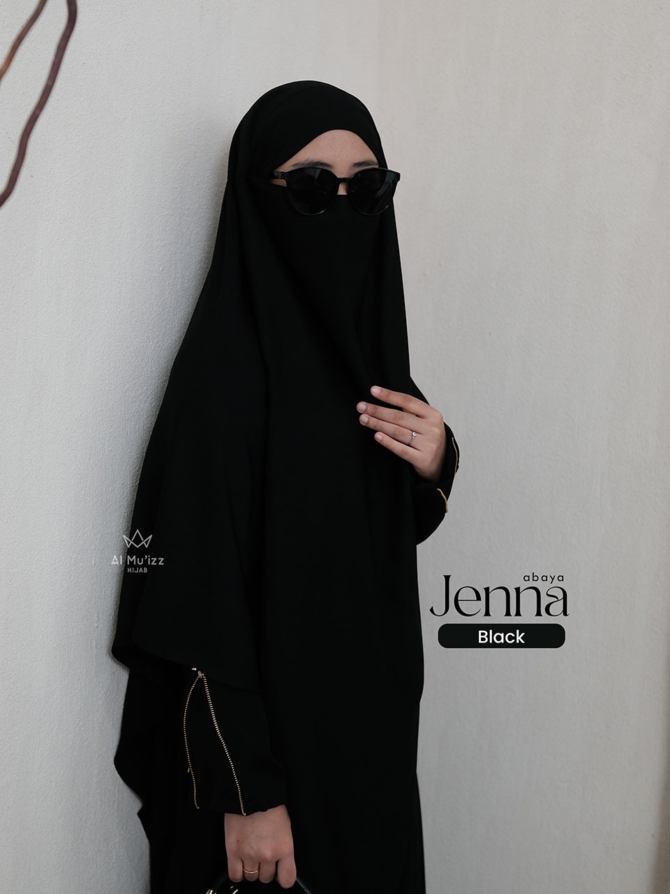 Hijab Almuizz - Jenna French Khimar Jumbo Hijab Instan Free Cadar
