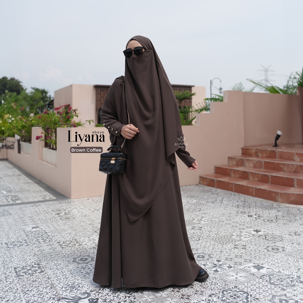 Hijab Almuizz - Liyana Abaya Gamis Dress Lengan tangan Kancing Busui Umroh Haji (Abaya Only)