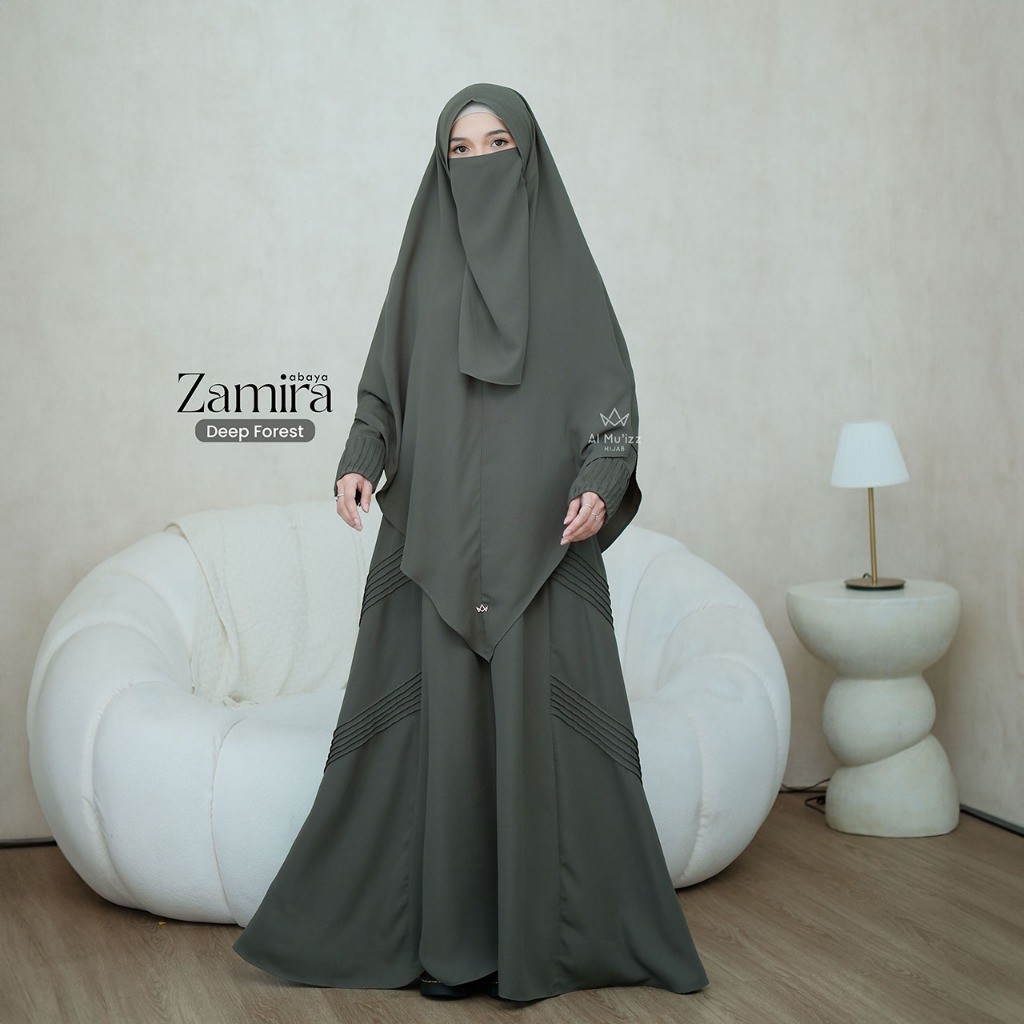 Hijab Almuizz - Zamira Abaya Dress Gamis Lebaran Outfit Umroh Haji (Abaya Only)