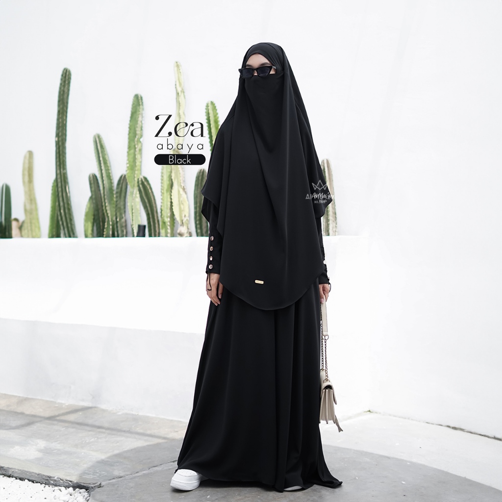 Hijab Almuizz - Zea Abaya Dress Gamis Syari Outfit Umroh Haji (ABAYA ONLY)