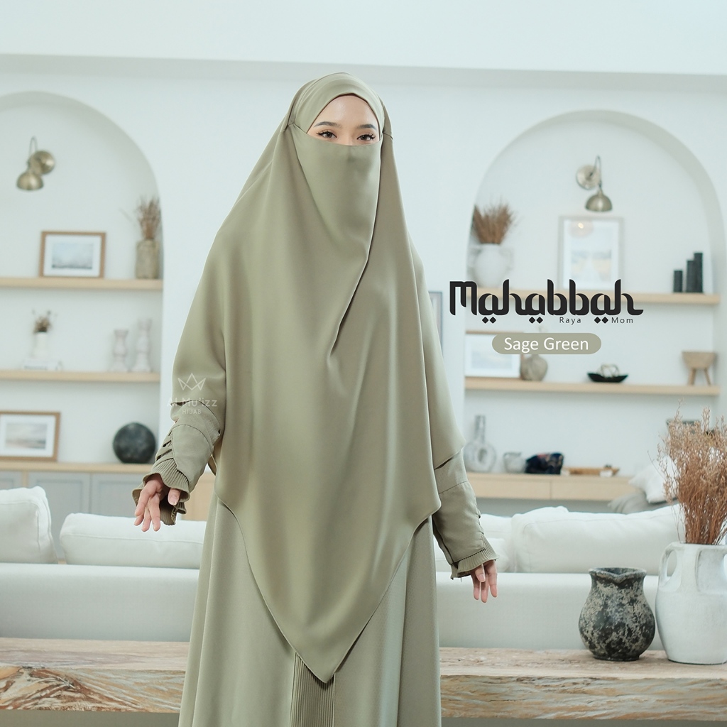 Hijab Almuizz - Mahabbah Mom French Khimar Nonped Hijab Instan Syari