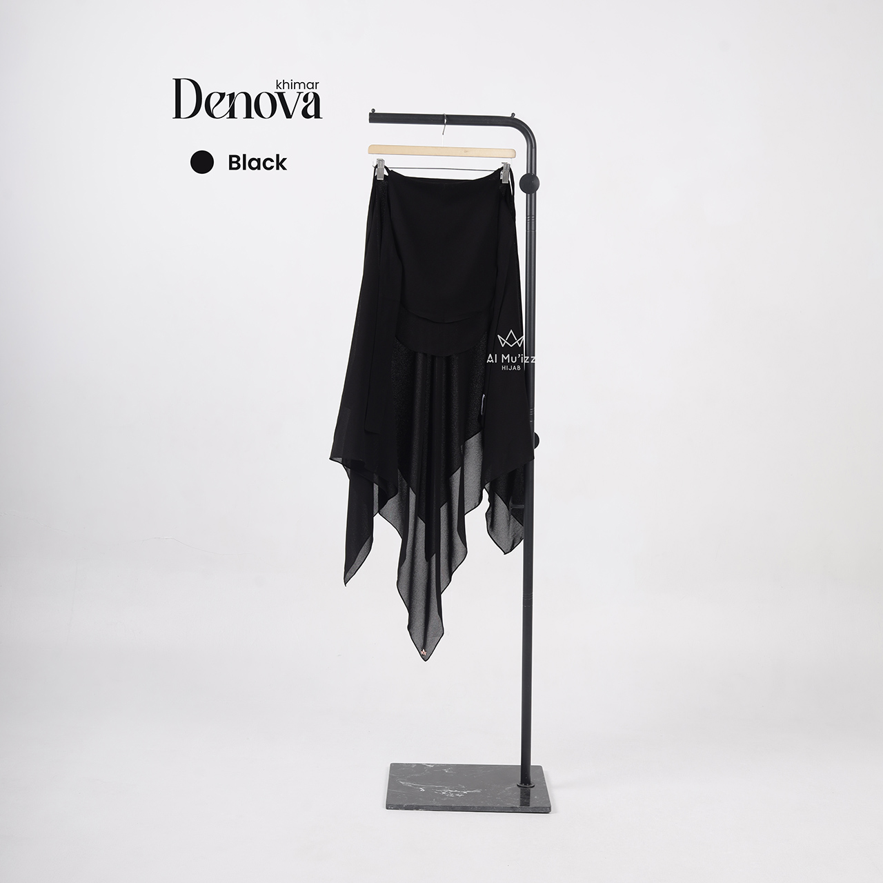 Hijab Almuizz - Denova French Square Khimar Bandana Semi instan Syar'i Chiffon Airtech