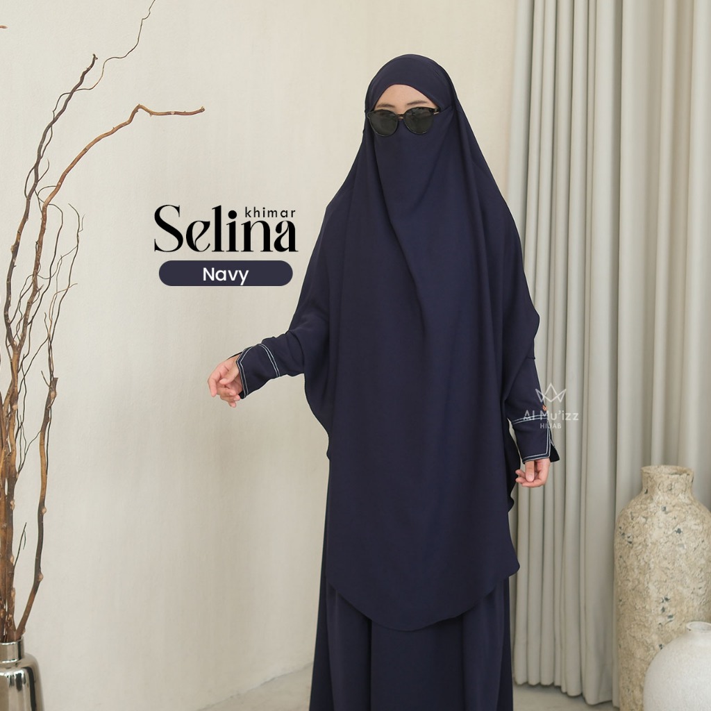 Hijab Almuizz - Selina French Khimar Semi Instan Basic Nonped Only Free Cadar (Khimar Only)